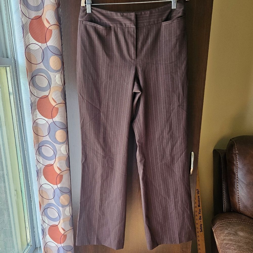 Rafaella Chocolate Pinstripe Trousers